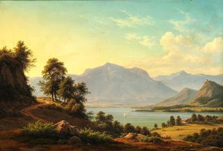 Alpine Landscape with River and Mountains
