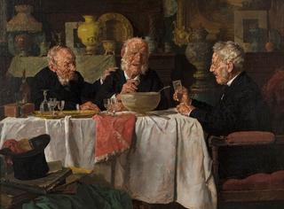 Three Men at a Dining Table