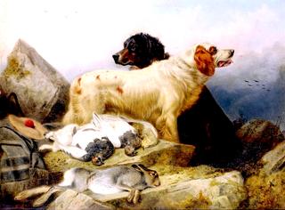 Two Sporting Dogs with Dead Game
