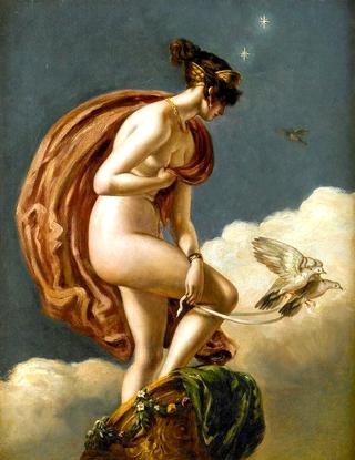 Venus in a chariot drawn by doves