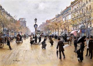 Scene on the Grands Boulevards, a Rainy Day