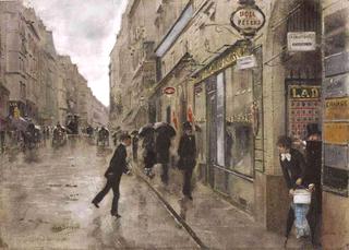 Rue de Richelieu in the Rain