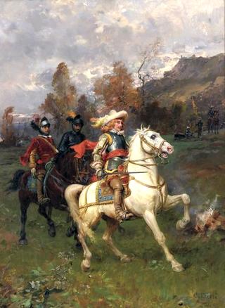 A Cavalier with Mounted Soldiers