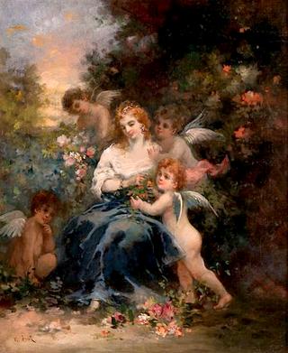 Woman with Putti in a Forest