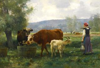 The Young Dairy Woman with Her Flock