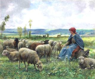 Shepherdess and Sheep