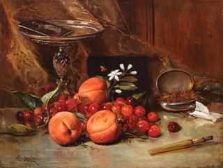 Still Life with Cherries, Apricots and Tobacco