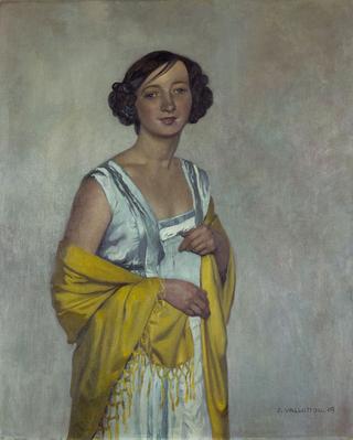 Portrait of a lady with yellow shawl