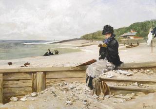 Woman Reading at the Seashore