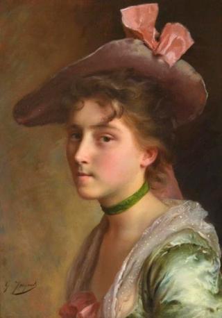 Portrait of a Lady in Pink Hat