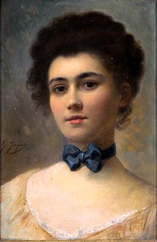 Woman with Blue Bow