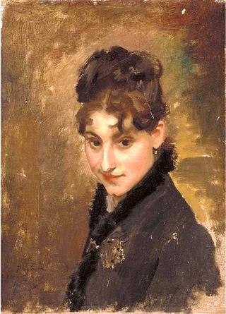 Portrait of a Young Lady, Bust Length, Wearing a Dark Coat