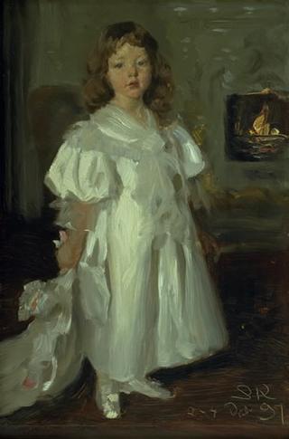 Helga Melchior, as a Young Girl, in a Long Dress (study)