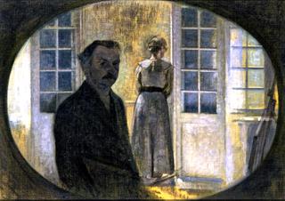 Double Portrait of the Artist and his Wife, seen through a Mirror, The Cottage Spurveskjul