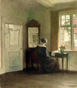 Interior with a woman at the window