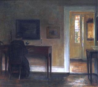 Interior with the painter's wife sitting at the piano