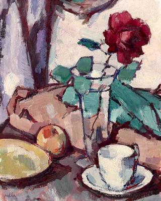Still Life with Rose and Teacup