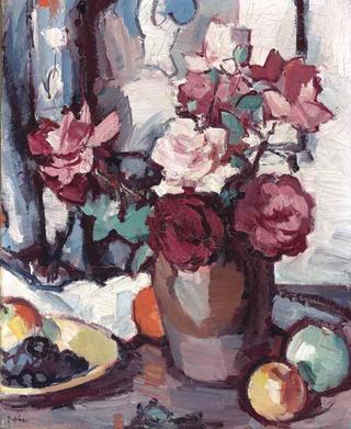 Still life with Roses, Grapes and Apples