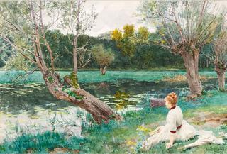 Young Girl by the Pond