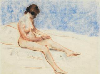 Seated Nude in Blue