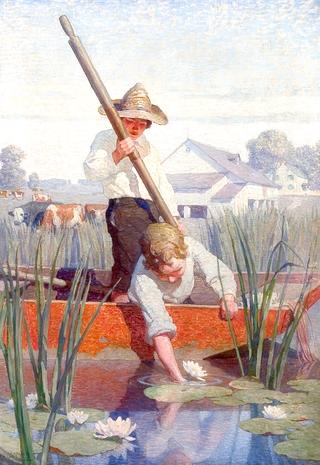 Two Boys in a Punt