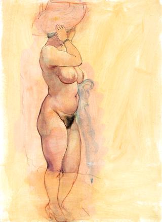 Standing Female Nude with Hat