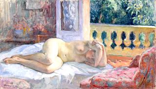 Nude Lying in front of an Open Window