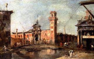 The Entrance to the Arsenal in Venice