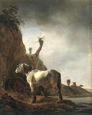 Horse by a Riverbank