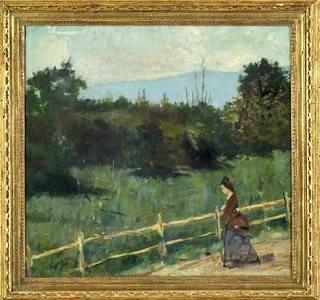 Woman looking at a garden