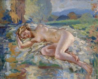 Female nude reclining
