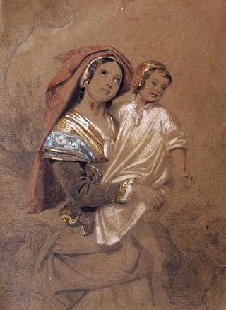 Ossaloise Holding Her Child in her Arms