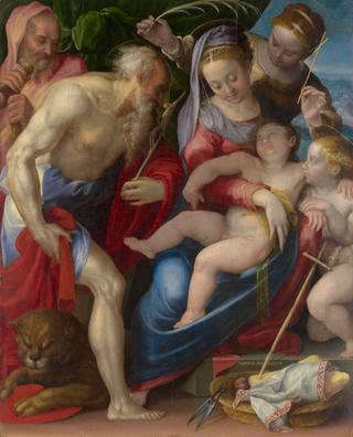 圣洁家庭与圣洁罗姆，一位女性殉道者和婴儿施洗圣约翰