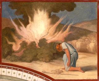 Moses in front of the Burning Bush