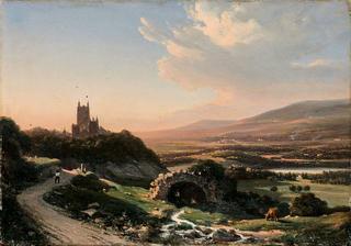 A View of a Valley with a Gothic House