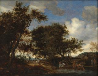 Landscape with Travellers Watering their Horses