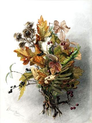Still life with autumn branches