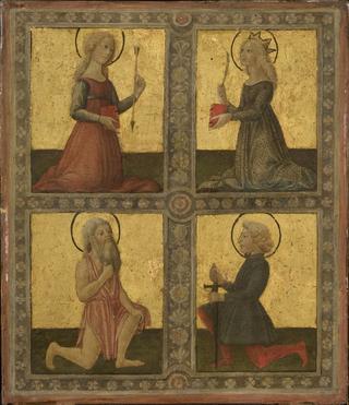 Saints Christina of Bolsena(?),Catherine of Alexandria, Jerome, and Galganus