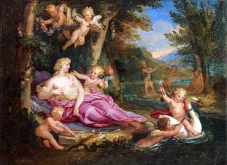 Venus and Cupids Playing with a Swan (study)