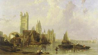 The Houses of Parliament from Millbank, London