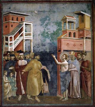 Legend of St Francis: 5. Renunciation of Wordly Goods (Upper Church, San Francesco, Assisi)