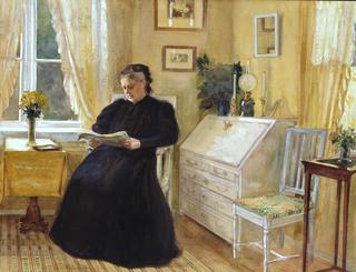 Woman Reading in the Salon Room