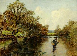 River Scene with a Fisherman