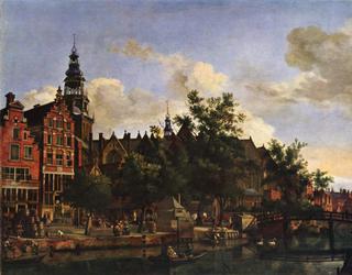 View of the Oude Kerk in Amsterdam from the south