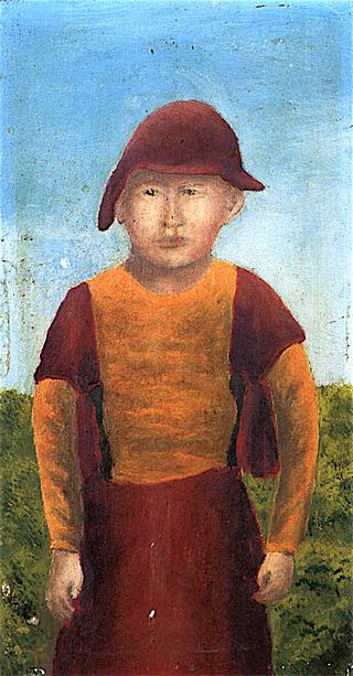 Portrait of a Young Boy with a Red Hat