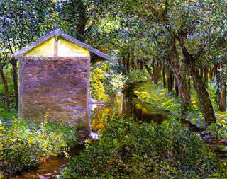 Brook and Wash-House, Giverny