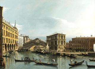 Venice. View of the Grand Canal with the Rialto bridge