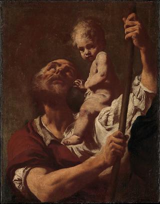 圣克里斯托弗怀着婴儿基督