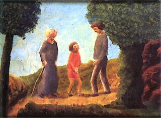 Couple with Child under the Trees