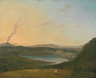 Lago d'Agnano with Vesuvius in the Distance